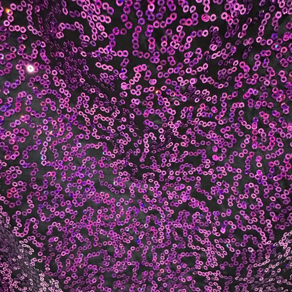 Purple Sequin Long Sleeve Party Dress Small - Picture 3 of 4